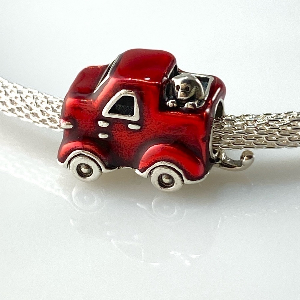 Sterling Silver Enamel Red Truck Charm